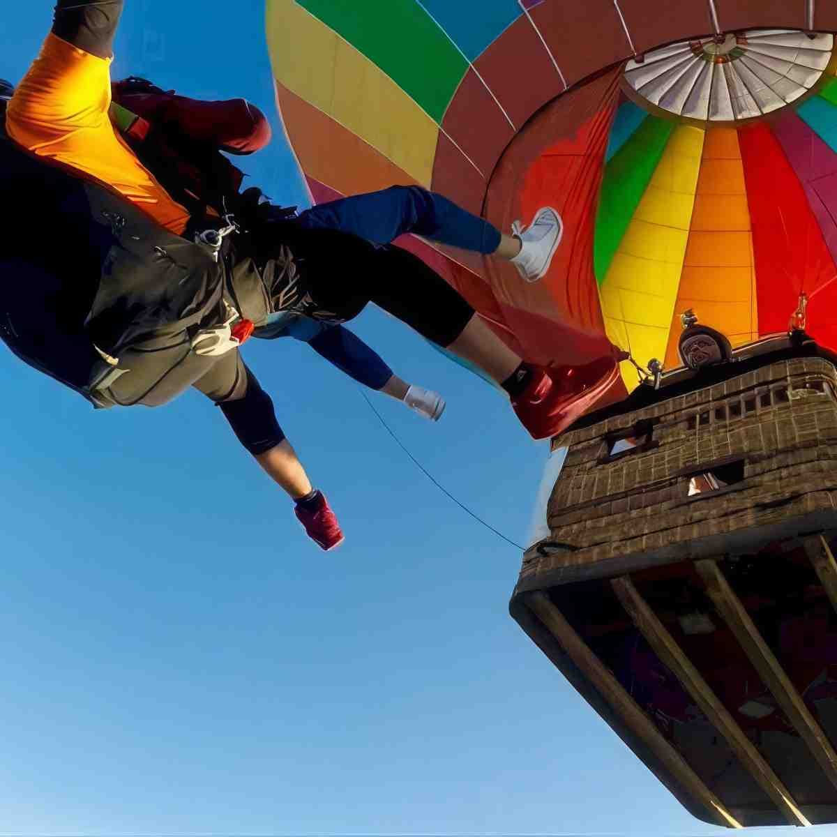 Skok ze spadochronem z balonu