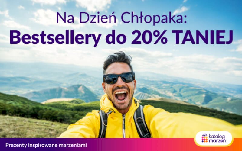Promocja na prezenty na Dzień Chłopaka - uśmiechnięty młody mężczyzna