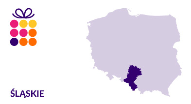 Mapa Polski z zaznaczonym województwem śląskim