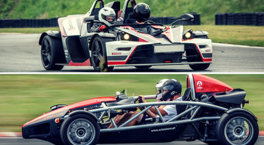 Pojedynek KTM X-Bow vs Ariel Atom - Wiele torów (po 1 okrążeniu)