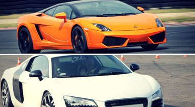 Pojedynek Lamborghini vs. Audi R8 - Wiele torów (po 1 okrążeniu, Super Cars)