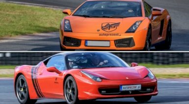 Pojedynek Ferrari Italia vs. Lamborghini Gallardo - Wiele torów (po 1 okrążeniu, AUTOPREZENT)