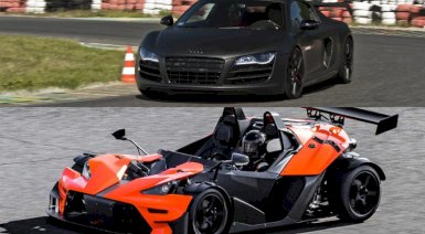 Pojedynek Audi R8 vs. KTM X-Bow - Wiele torów (po 1 okrążeniu, Super Cars)