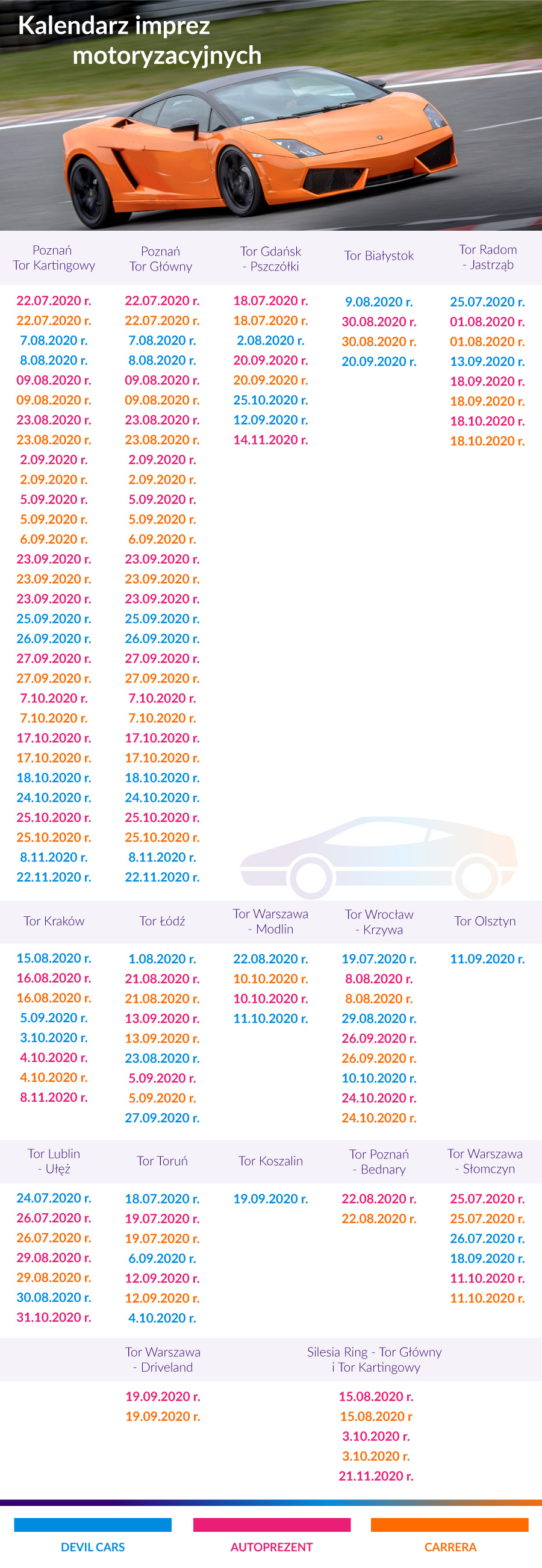 Kalendarz imprez motoryzacyjnych 2020