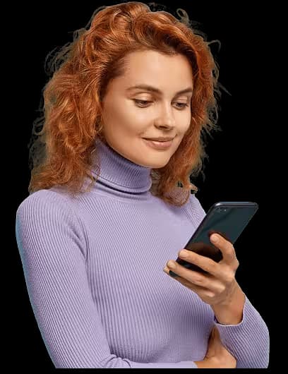 Kobieta obsługująca telefon komórkowy